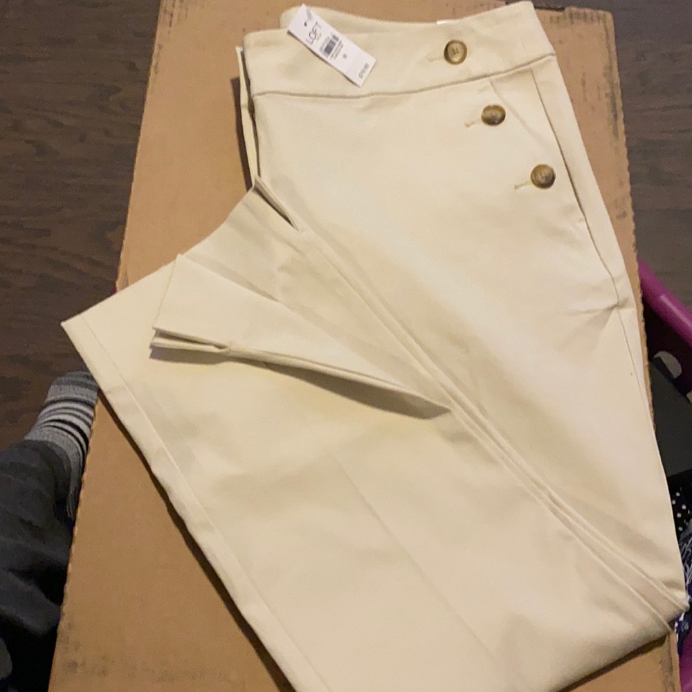 Loft Skinny Ankle Off White Beige Pants
